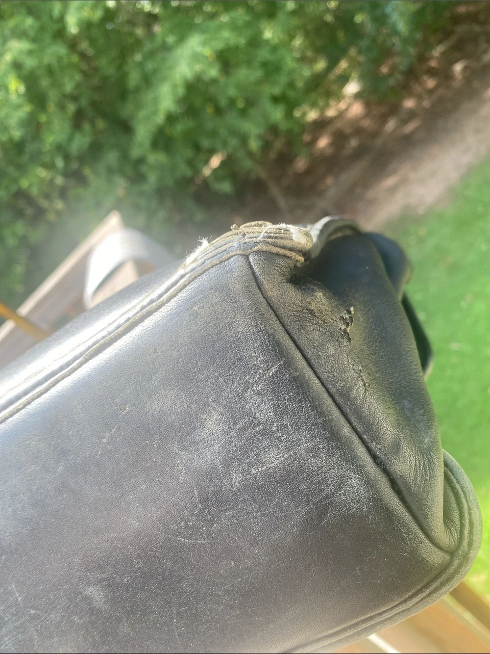 Coach Vintage Black Leather Briefcase with Gold-Tone Hardware